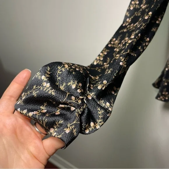 Jonathan Simkhai Women’s Black micro Floral Sweetheart Peplum Blouse blouse in S - Picture 7 of 9